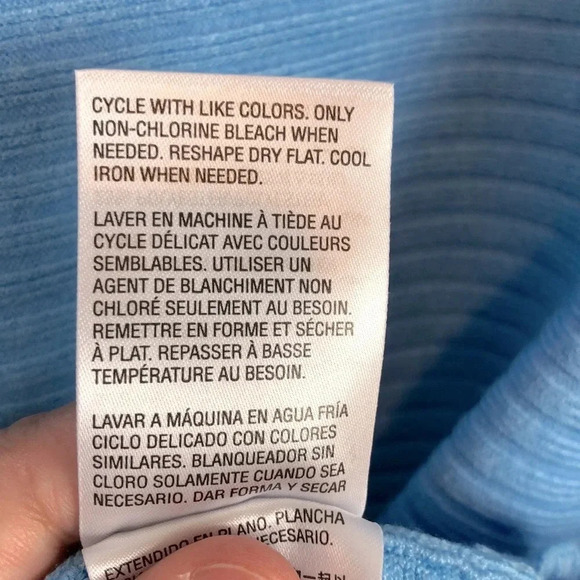 Style & Co NWOT Women’s M Oversized Blue Ribbed Boatneck Pullover Sweater - Picture 6 of 7